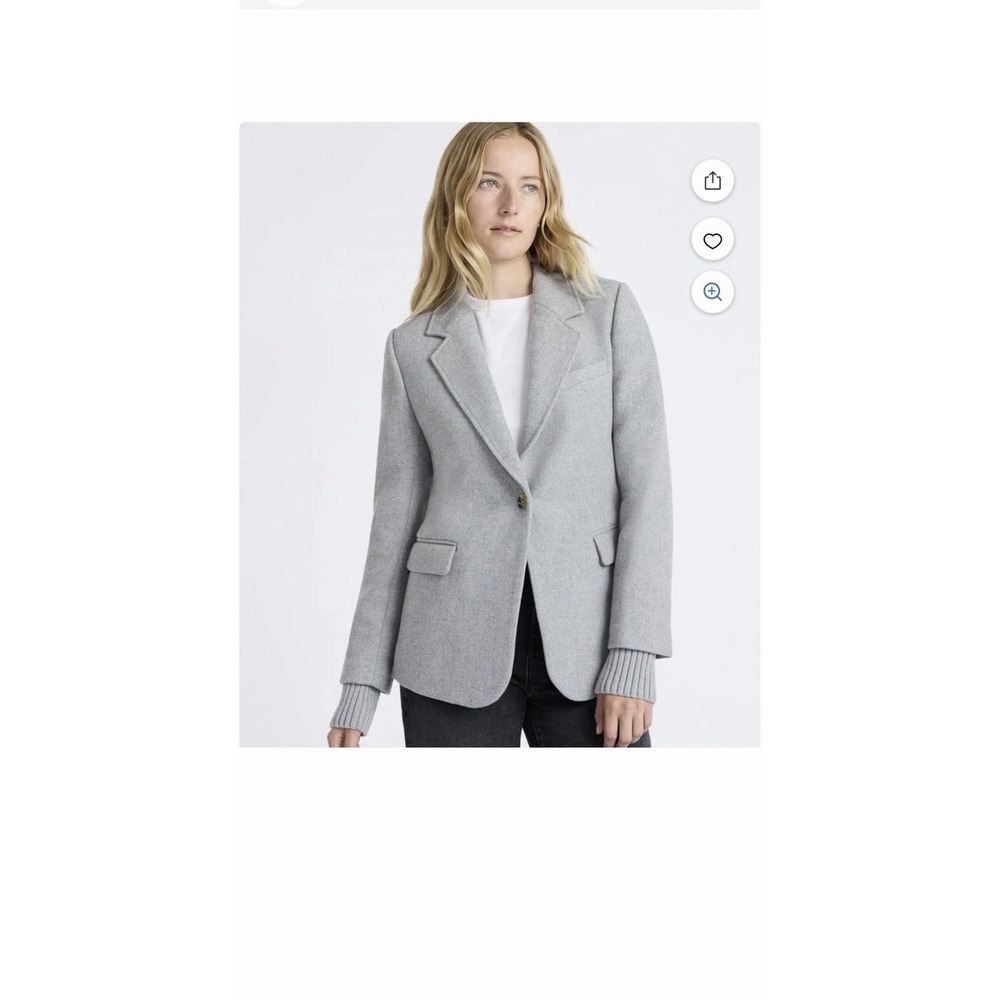Free Assembly Women's M Gray Single-Breasted One-Button Sweater Blazer Lined